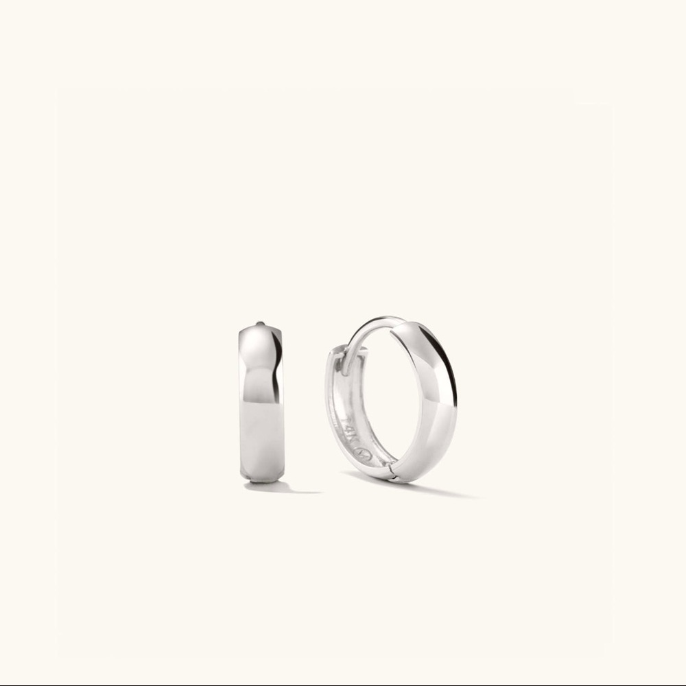 Mejuri 14k white gold bold hoops
